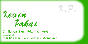 kevin pakai business card